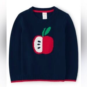 Gymboree Boys Intarsia Apple Sweater - Teacher's Favorite - Blue